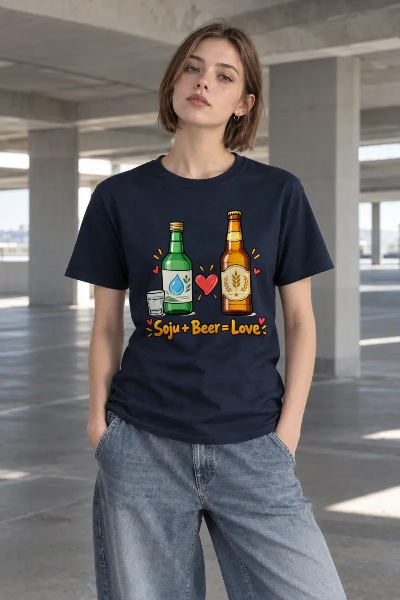 "Soju Beer Love" Heavyweight Unisex Crewneck T-shirt