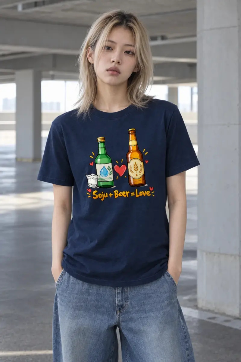 "Soju Beer Love" Heavyweight Unisex Crewneck T-shirt