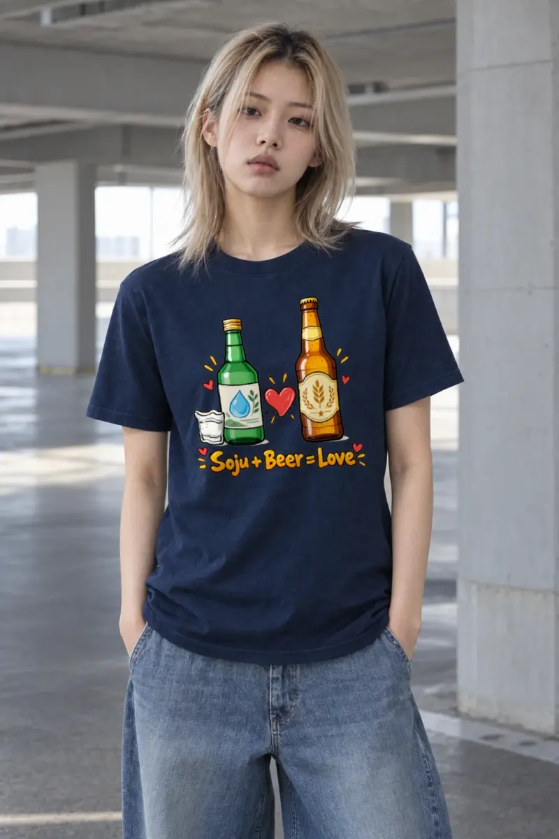 "Soju Beer Love" Heavyweight Unisex Crewneck T-shirt