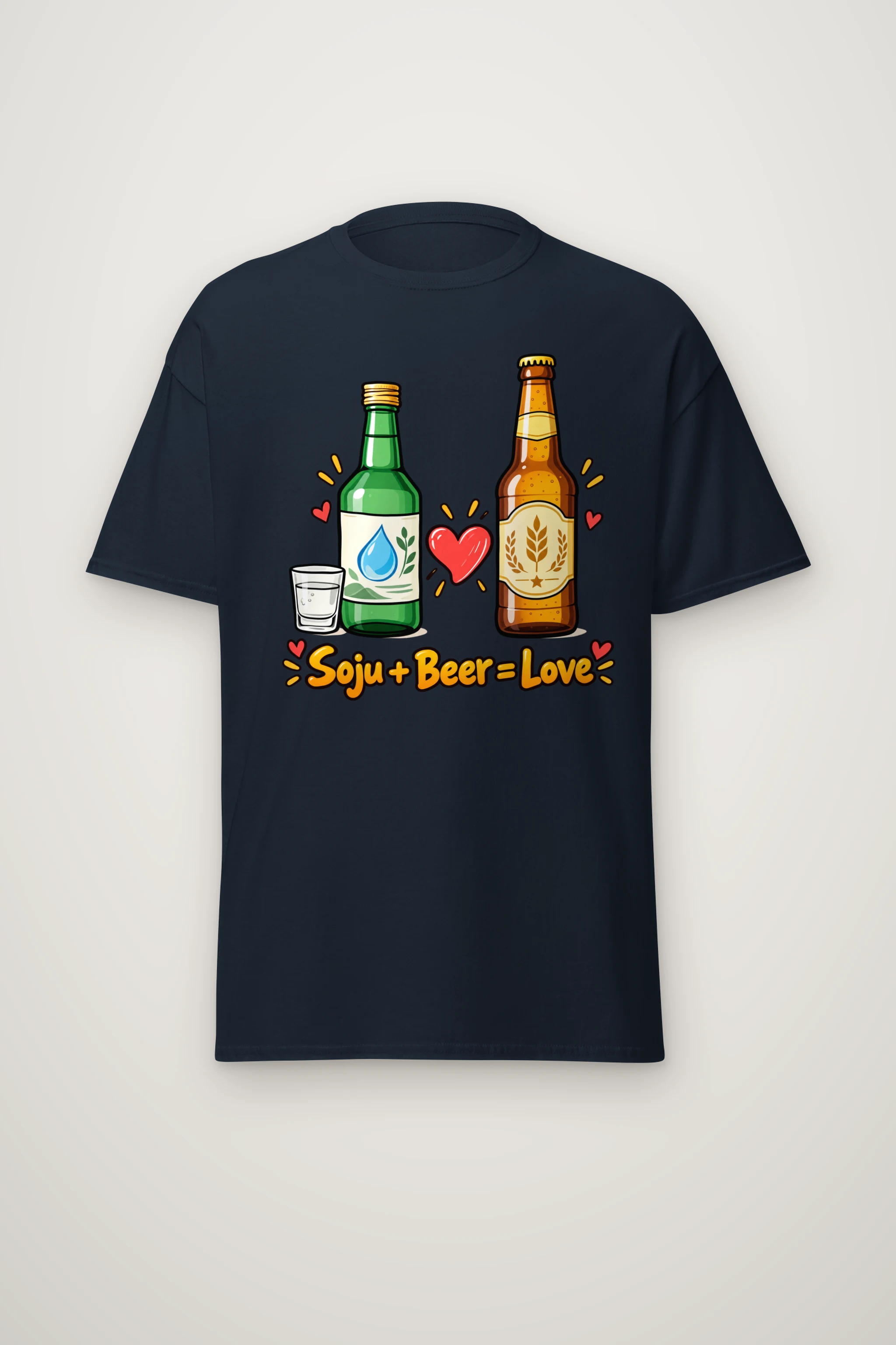 "Soju Beer Love" Heavyweight Unisex Crewneck T-shirt