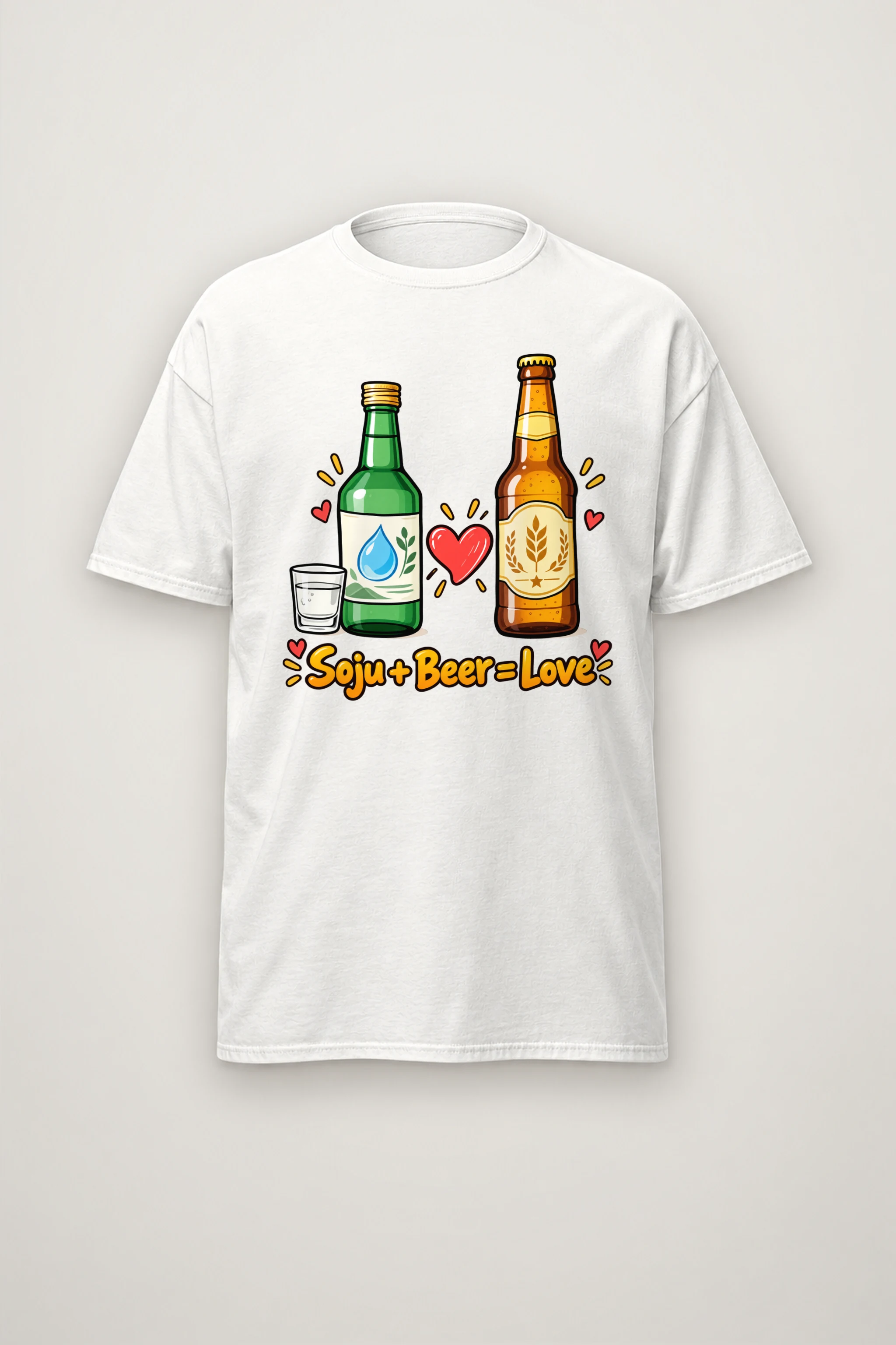 "Soju Beer Love" Heavyweight Unisex Crewneck T-shirt