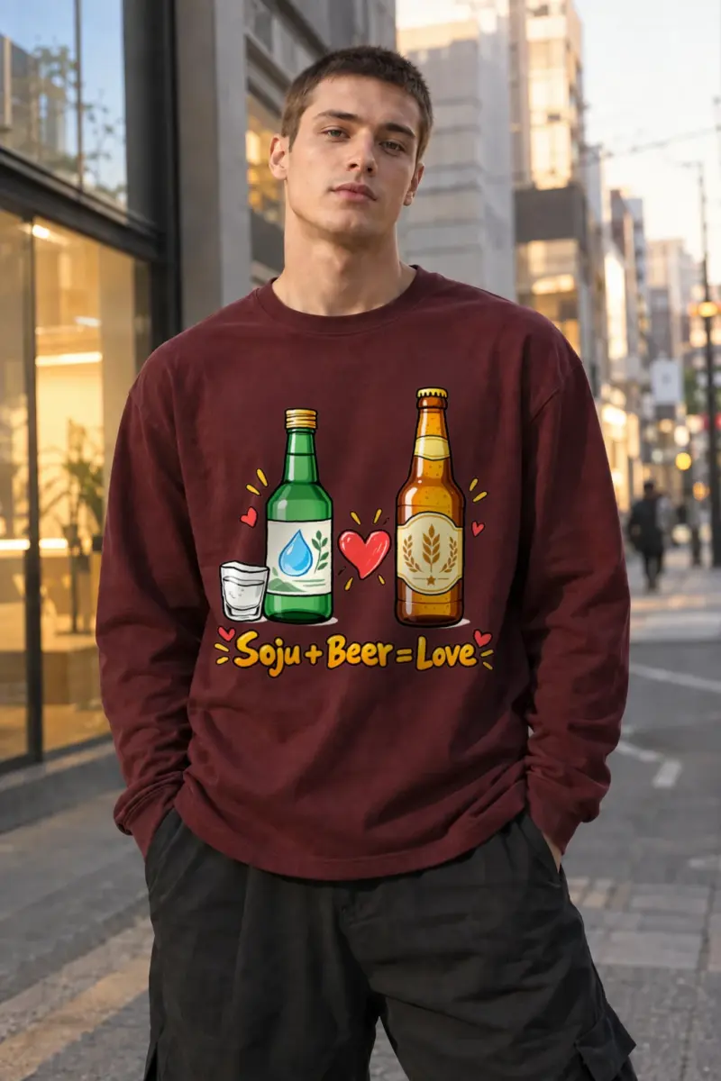 "Soju Beer Love" Unisex Longsleeve T-shirt | Gildan 2400
