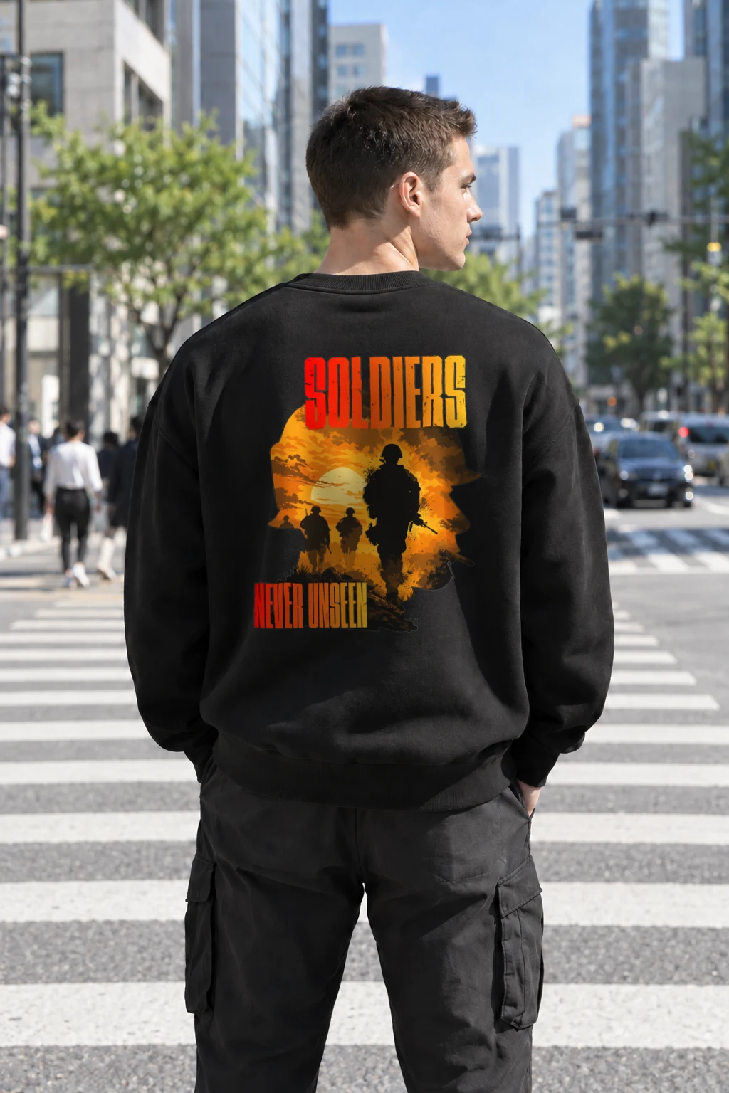 "Soldiers Never Unseen" Heavy Blend Unisex Crewneck Sweatshirt | Gildan 18000