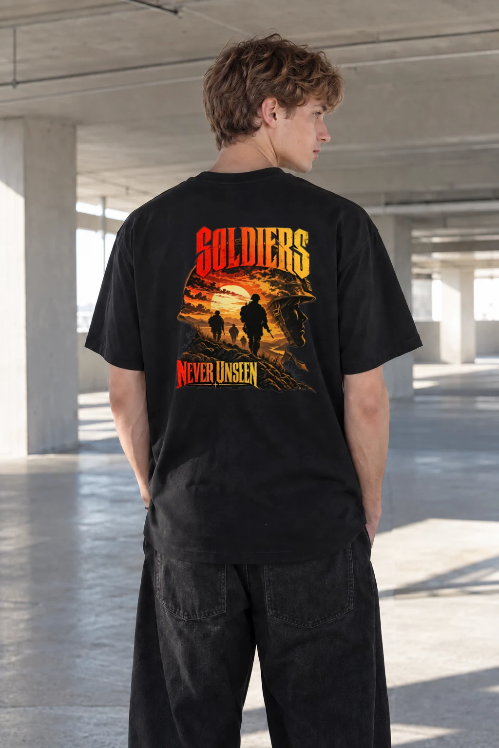 "Soldiers Never Unseen" Heavyweight Unisex Crewneck T-shirt | Gildan 5000