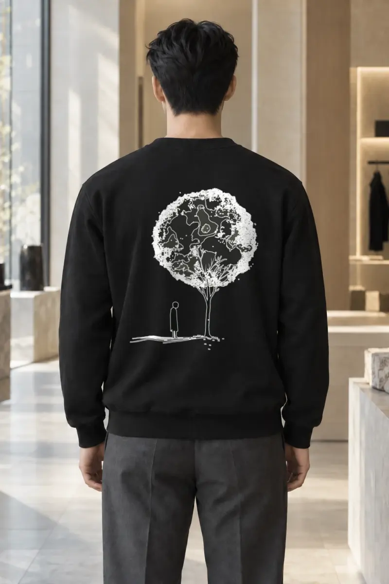 "Solitary Bloom" Heavy Blend Unisex Crewneck Sweatshirt | Gildan 18000