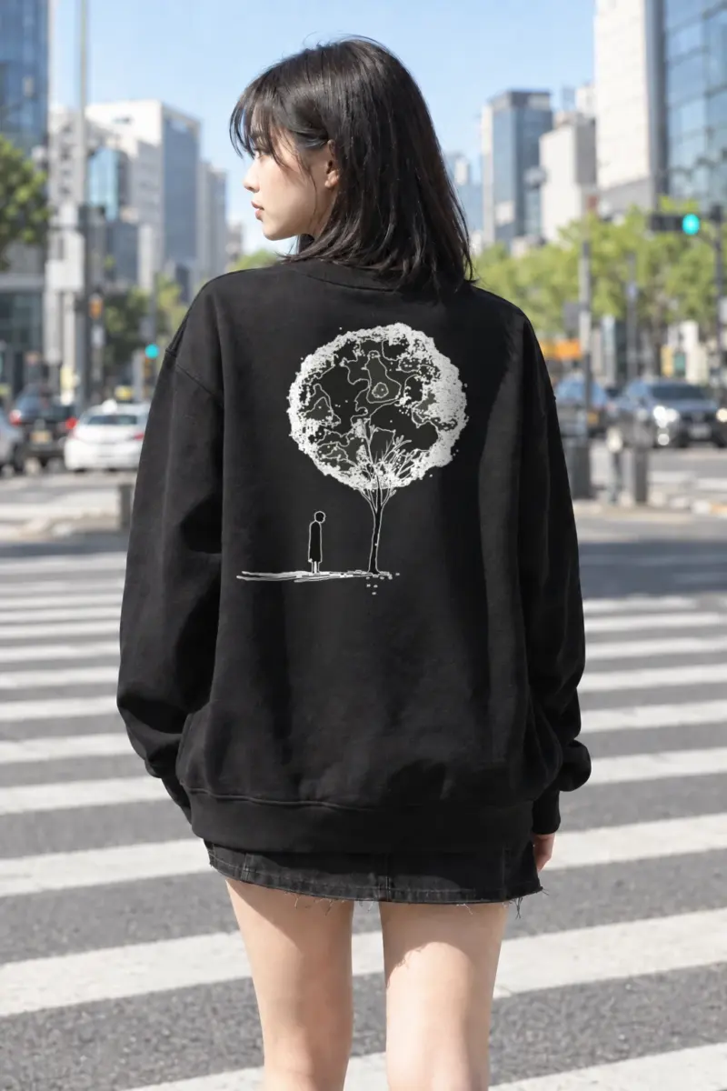 "Solitary Bloom" Heavy Blend Unisex Crewneck Sweatshirt