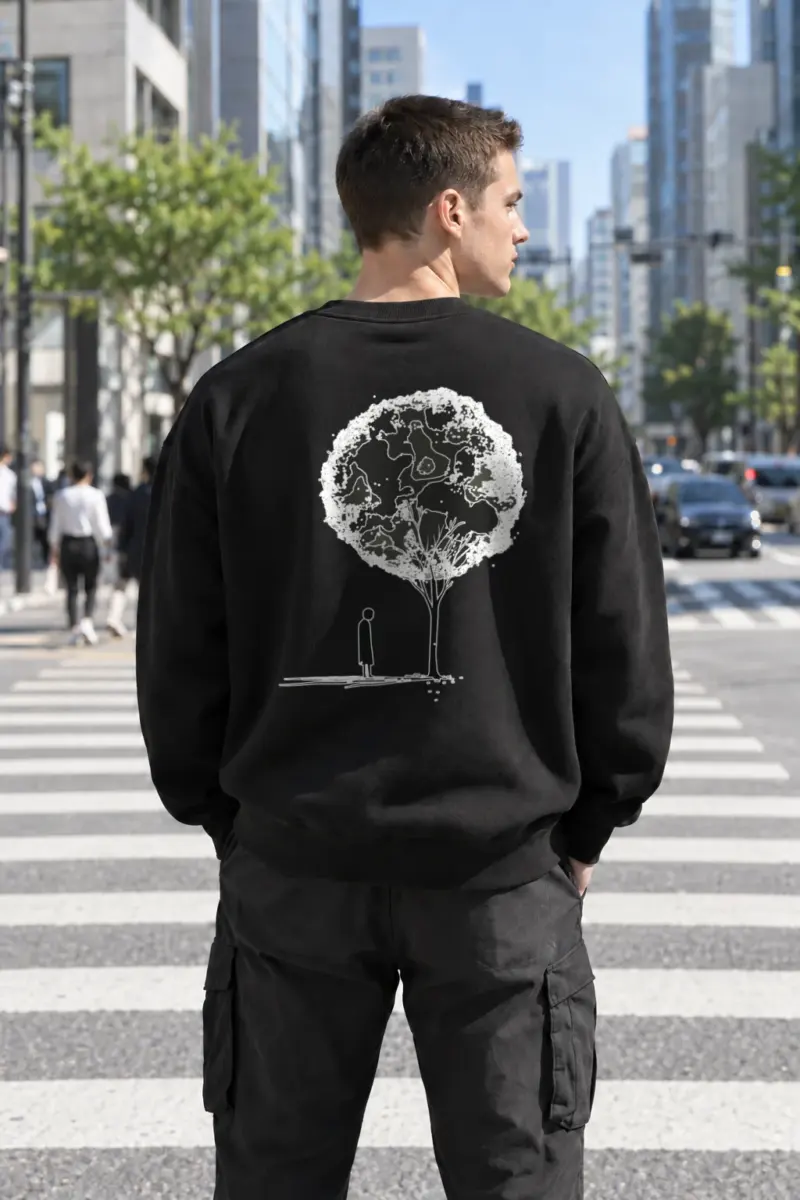 "Solitary Bloom" Heavy Blend Unisex Crewneck Sweatshirt | Gildan 18000