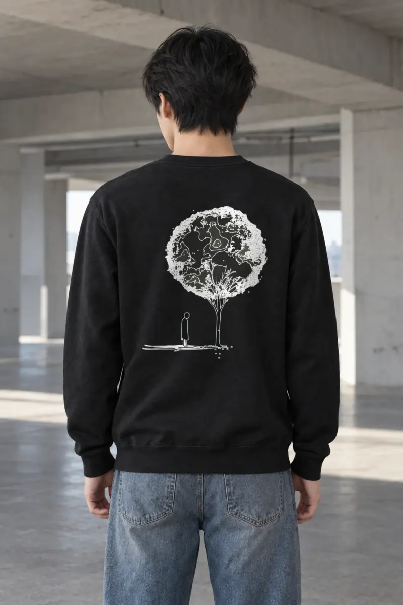 "Solitary Bloom" Heavy Blend Unisex Crewneck Sweatshirt