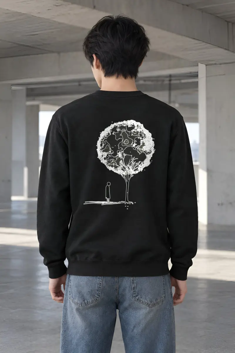 "Solitary Bloom" Heavy Blend Unisex Crewneck Sweatshirt