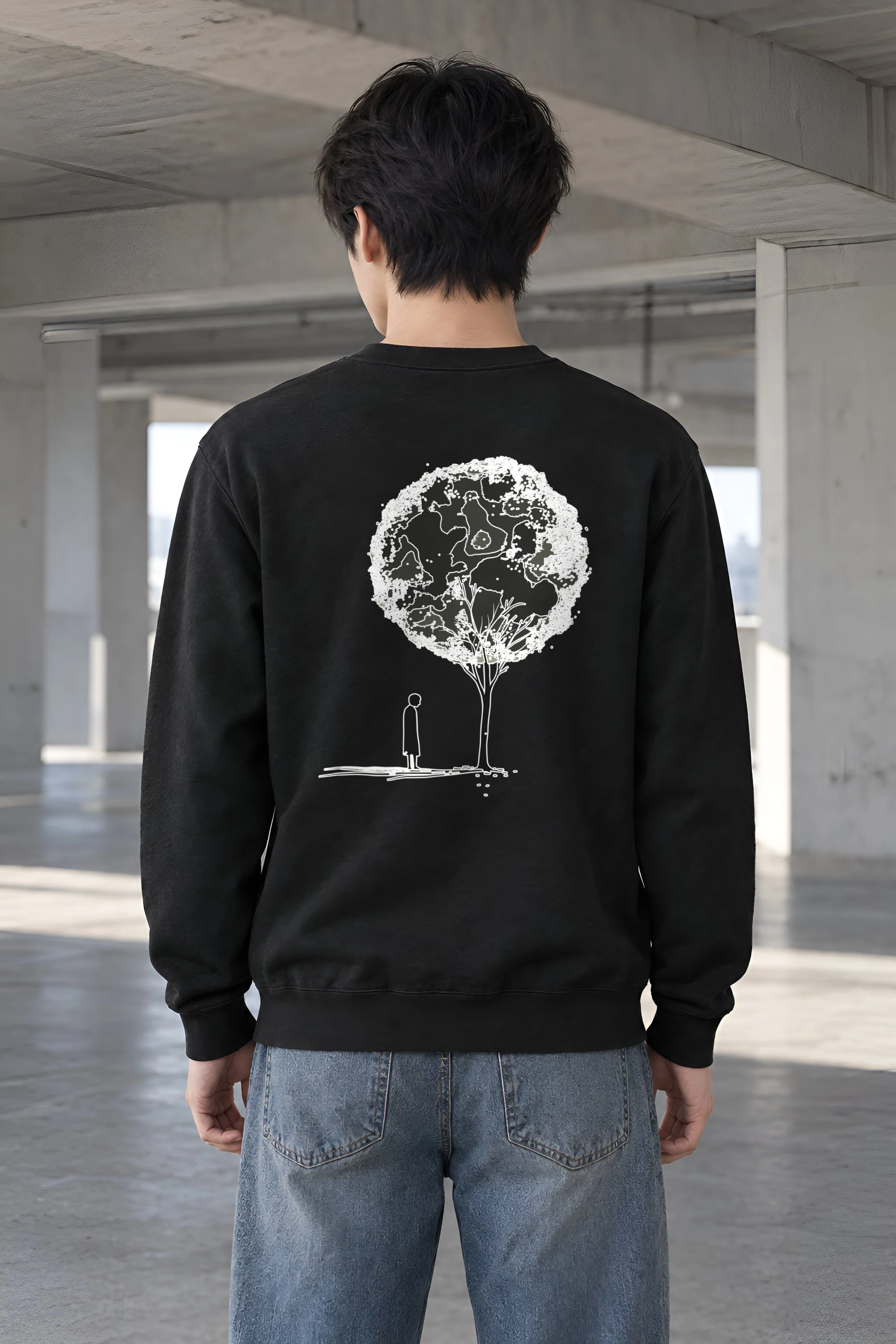 "Solitary Bloom" Heavy Blend Unisex Crewneck Sweatshirt