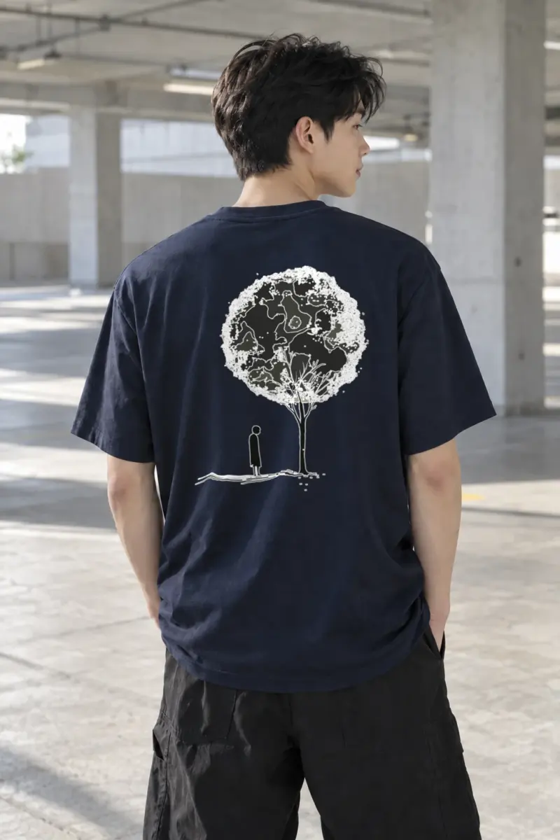 "Solitary Bloom" Heavyweight Unisex Crewneck T-shirt | Gildan 5000