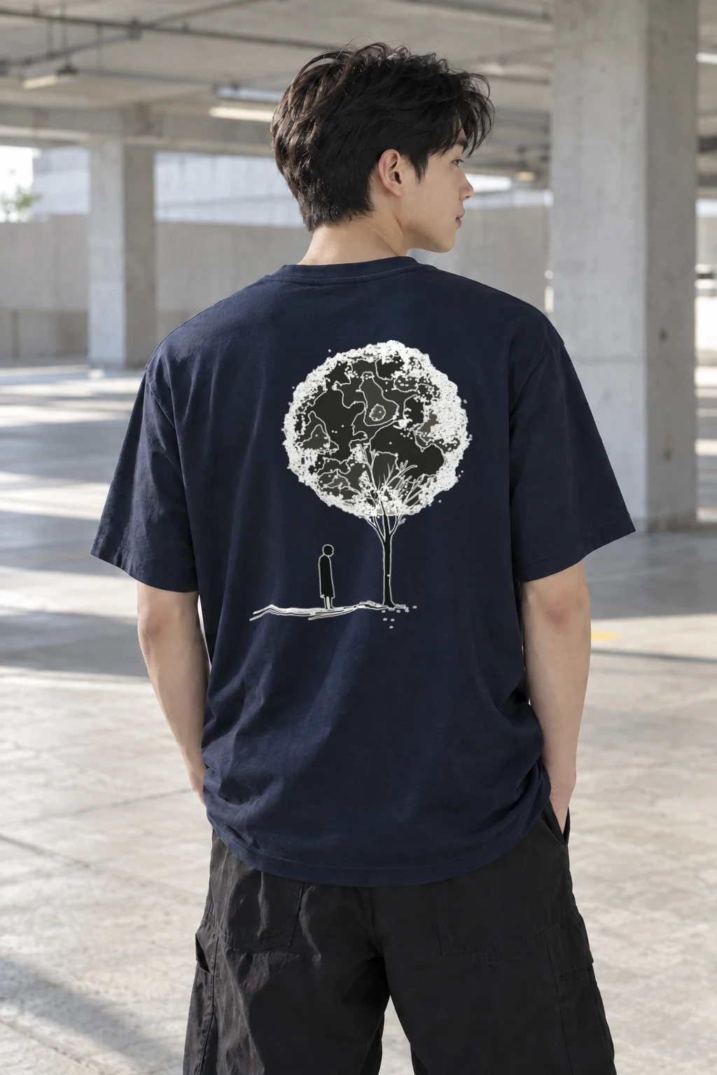 "Solitary Bloom" Heavyweight Unisex Crewneck T-shirt | Gildan 5000