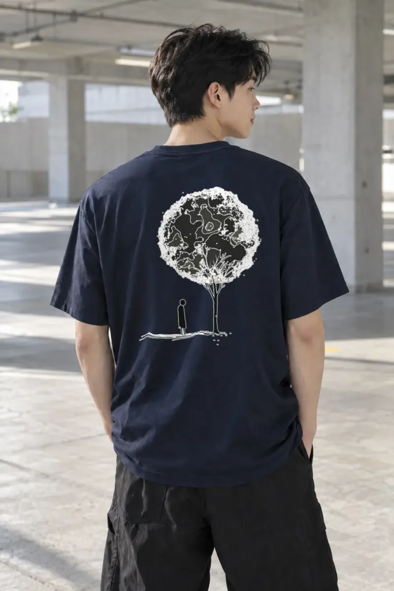 "Solitary Bloom" Heavyweight Unisex Crewneck T-shirt | Gildan 5000