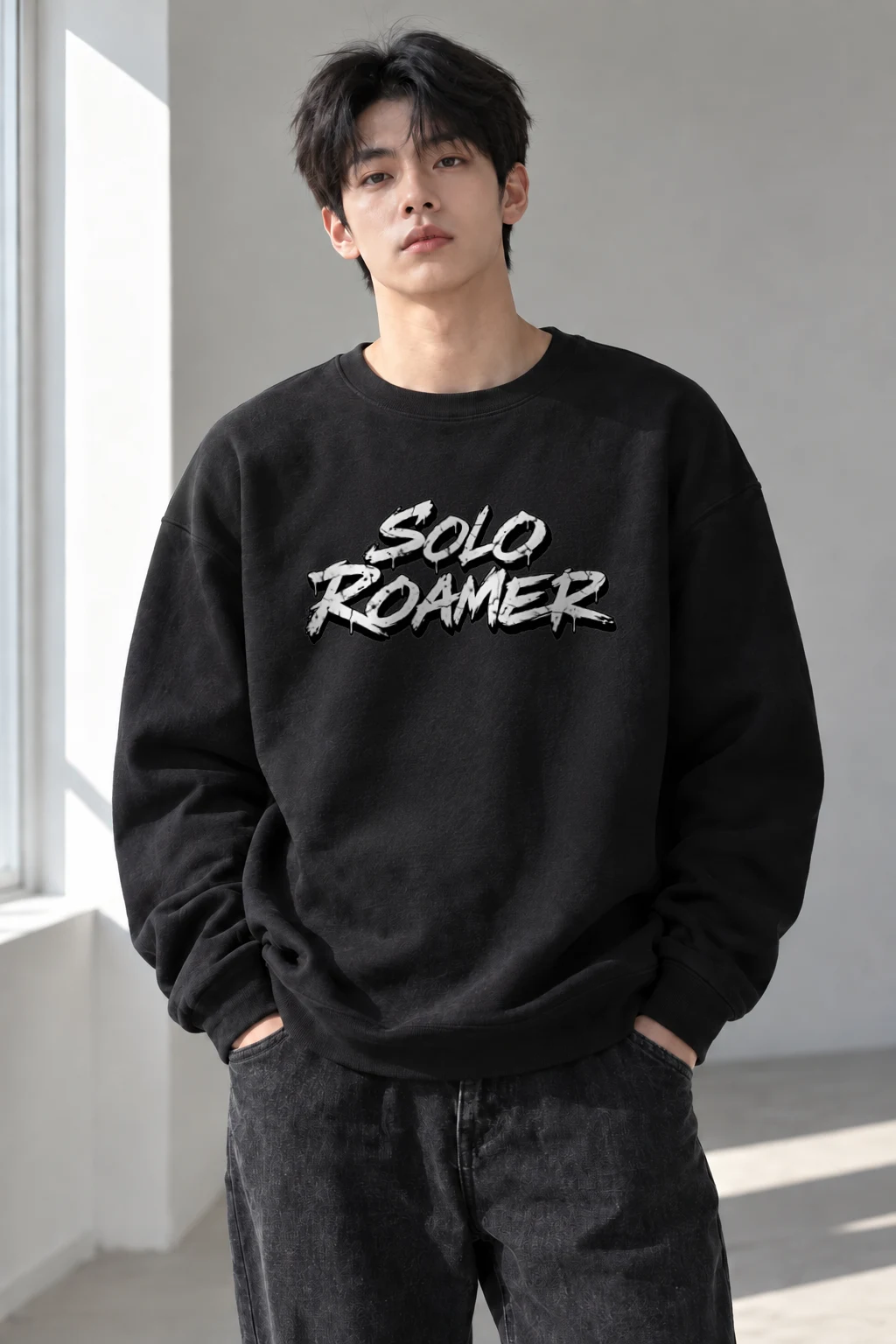 "Solo Roamer" Heavy Blend Unisex Crewneck Sweatshirt | Gildan 18000