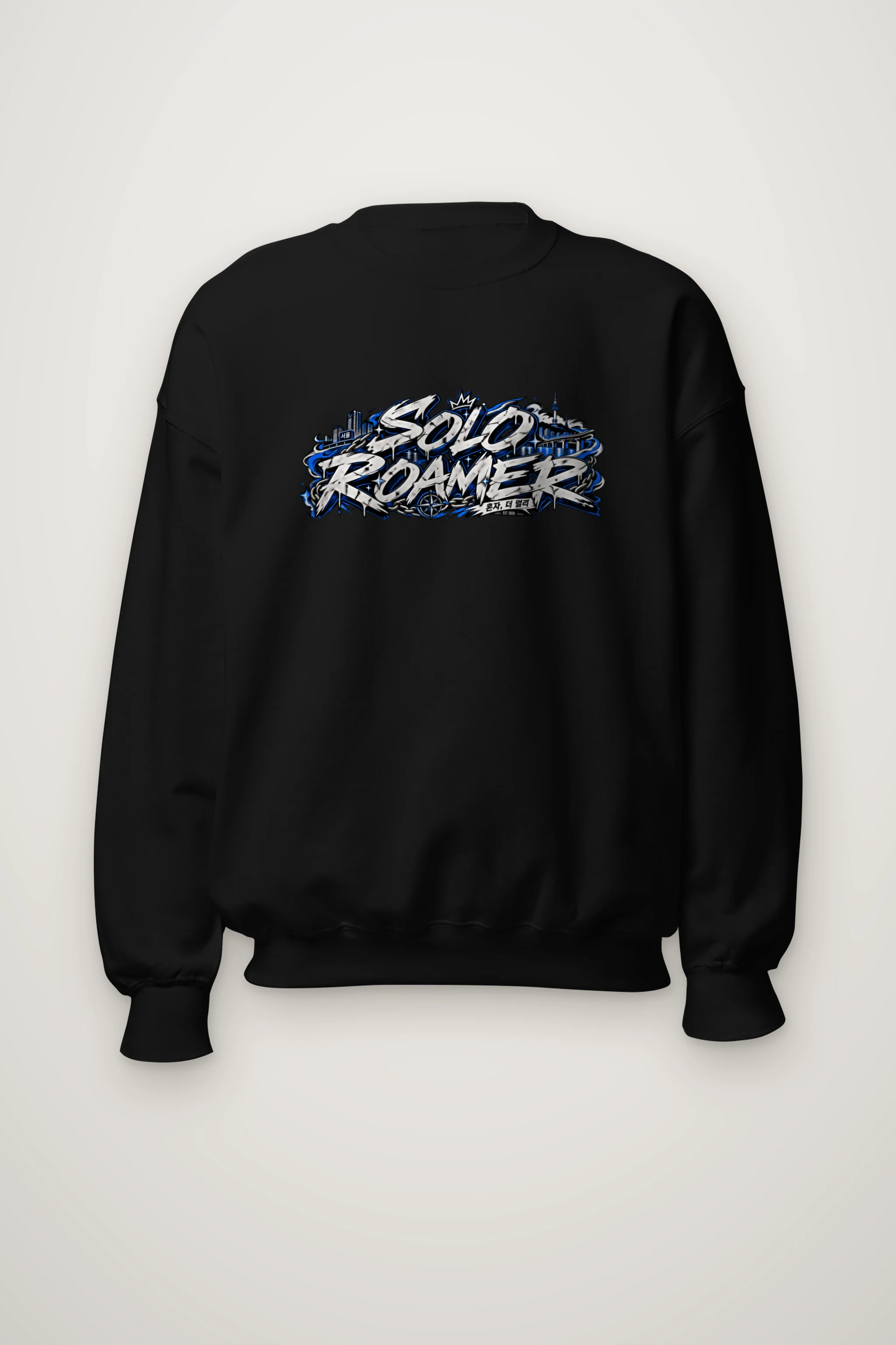 "Solo Roamer Seoul Graffiti" Heavy Blend Unisex Crewneck Sweatshirt