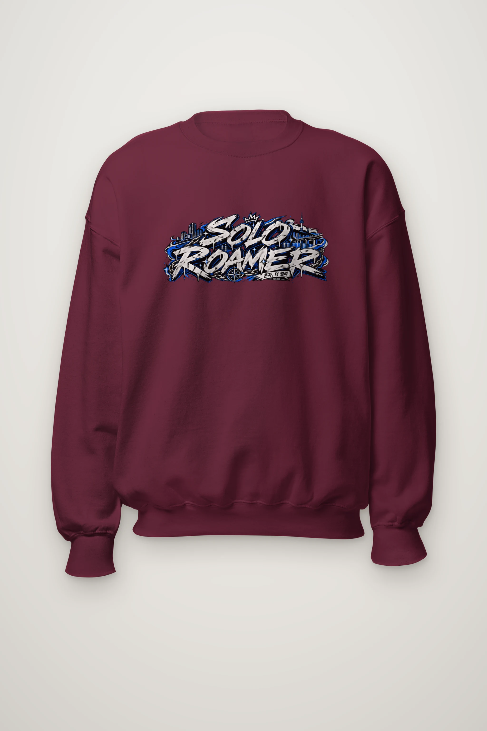 "Solo Roamer Seoul Graffiti" Heavy Blend Unisex Crewneck Sweatshirt