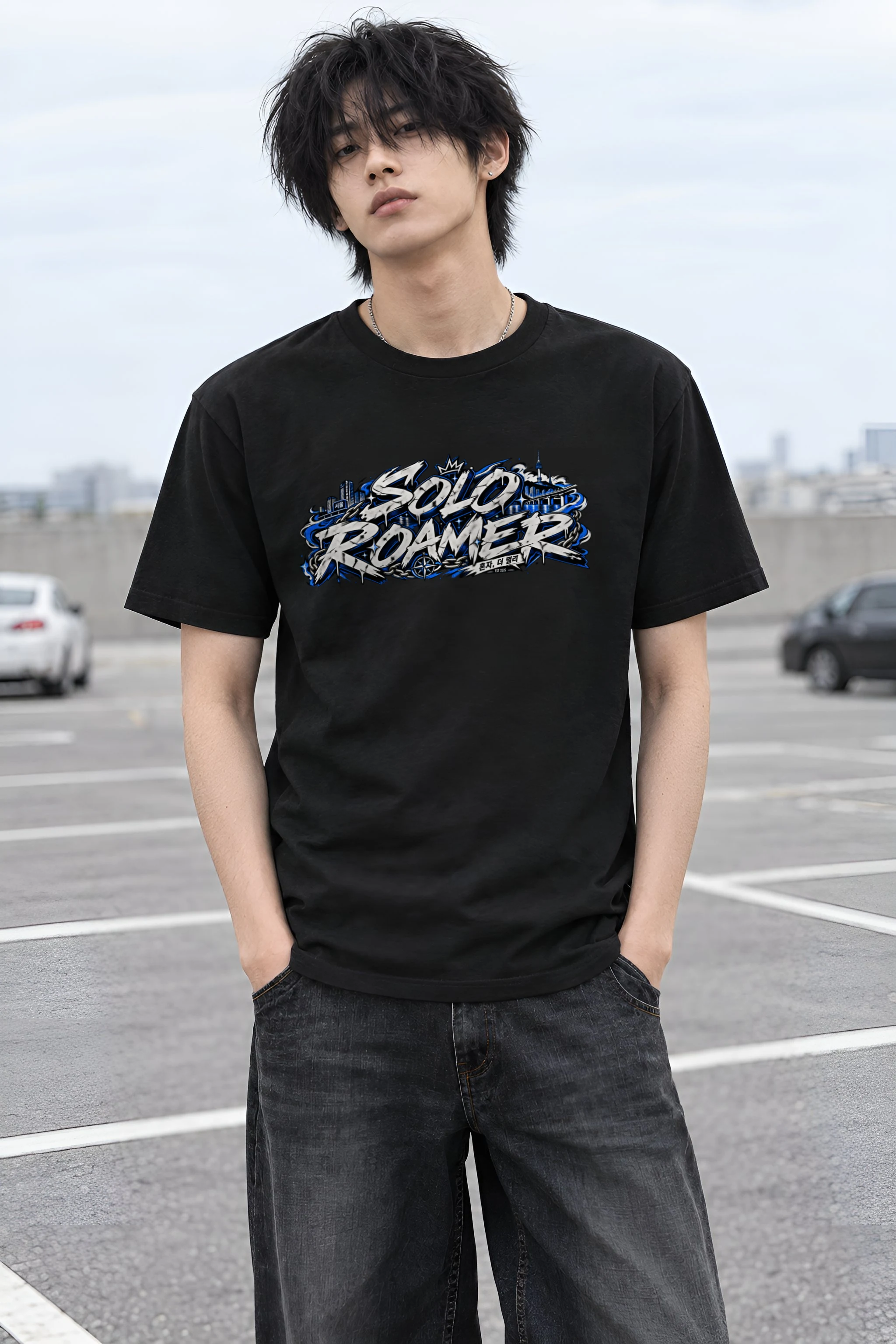 "Solo Graffiti Traverse" Heavyweight Unisex Crewneck T-shirt