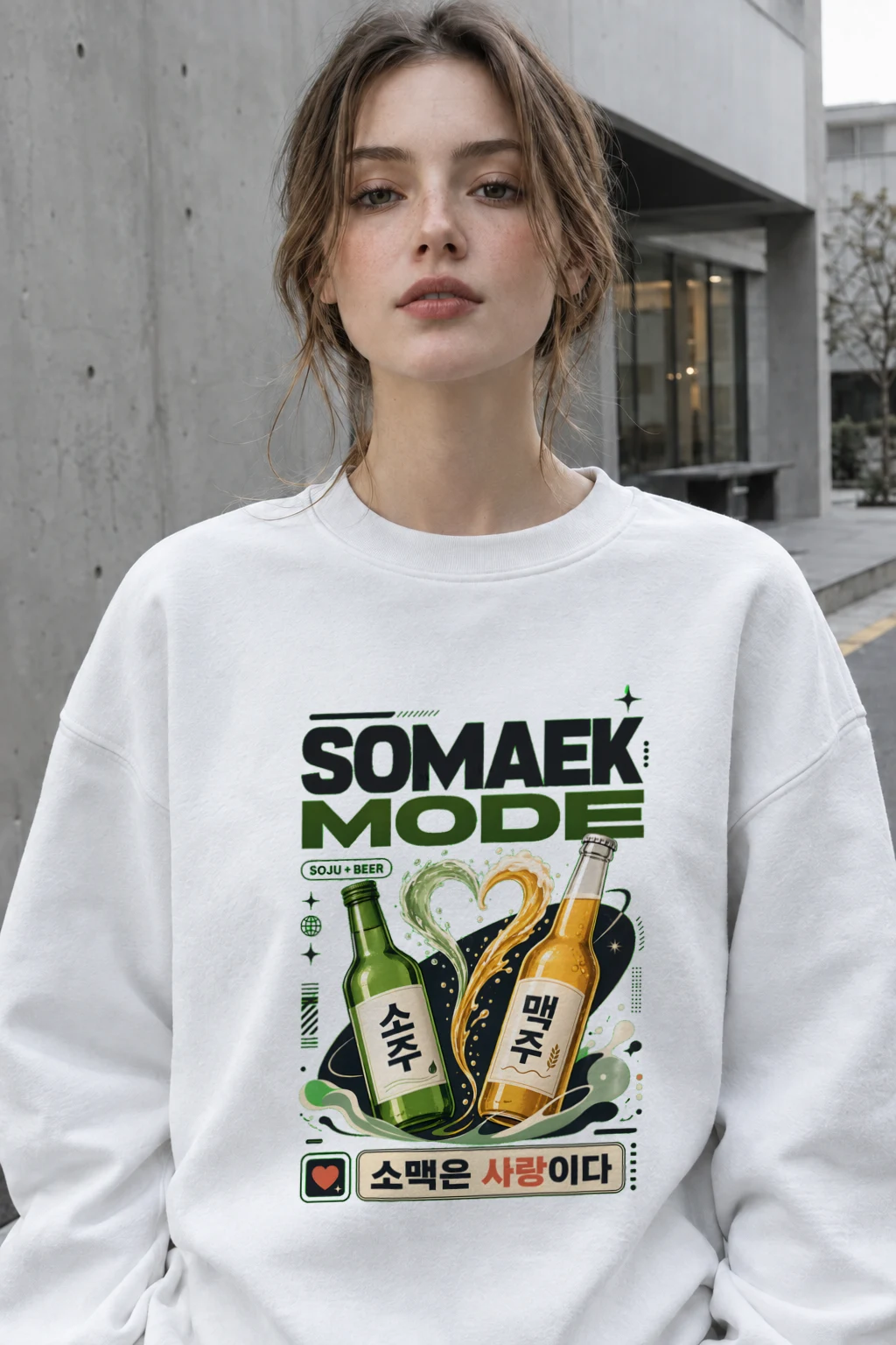 "Somaek Mode" Heavy Blend Unisex Crewneck Sweatshirt | Gildan 18000