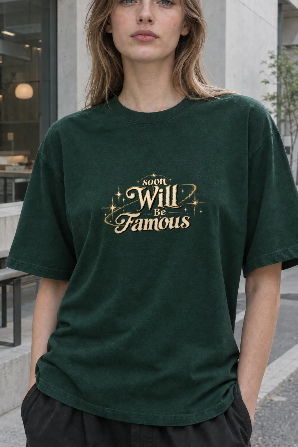 "Soon Will Be Famous" Heavyweight Unisex Crewneck T-shirt | Gildan 5000