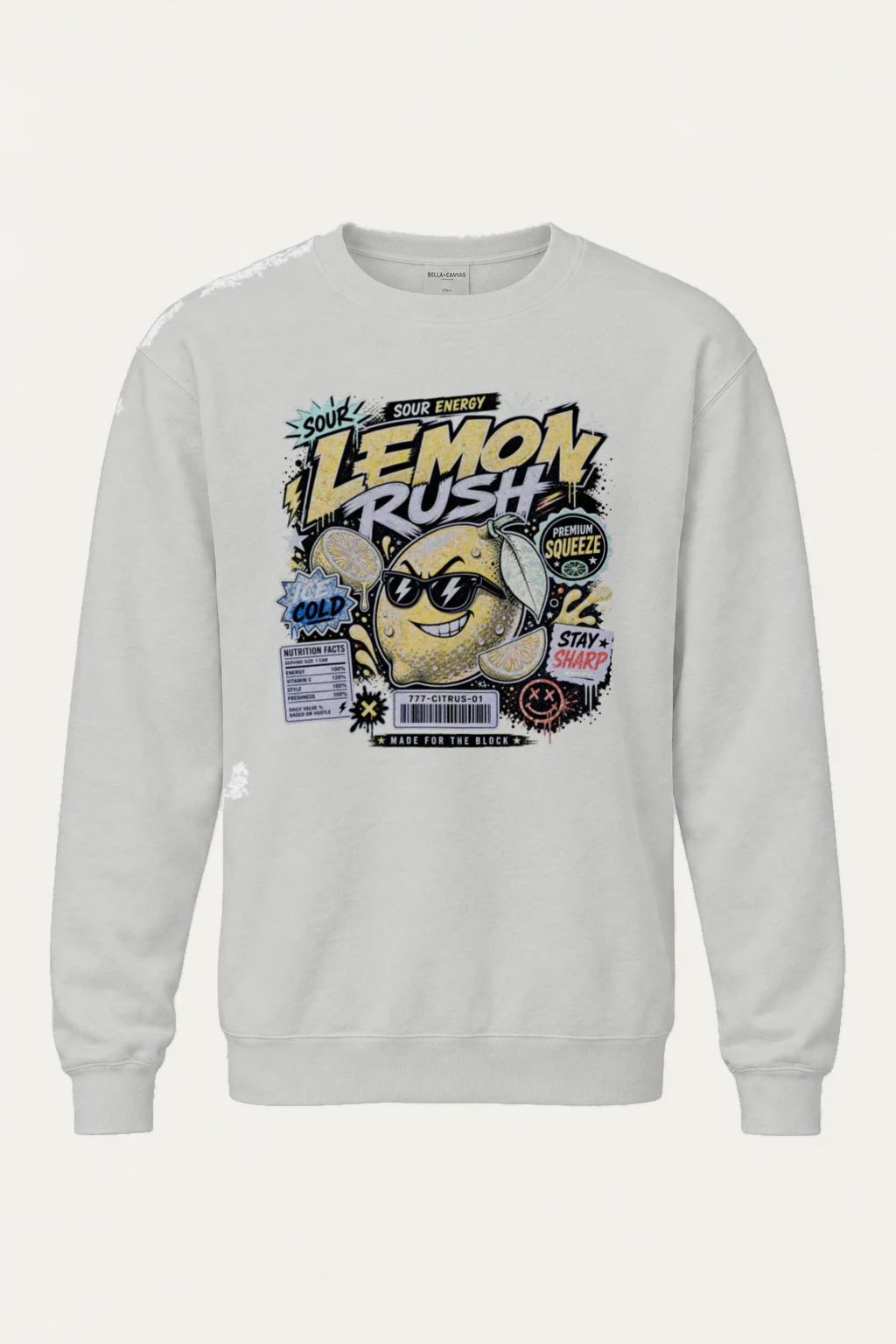 "Sour Energy" Unisex Sponge Fleece Crewneck Sweatshirt | Bella + Canvas 3901