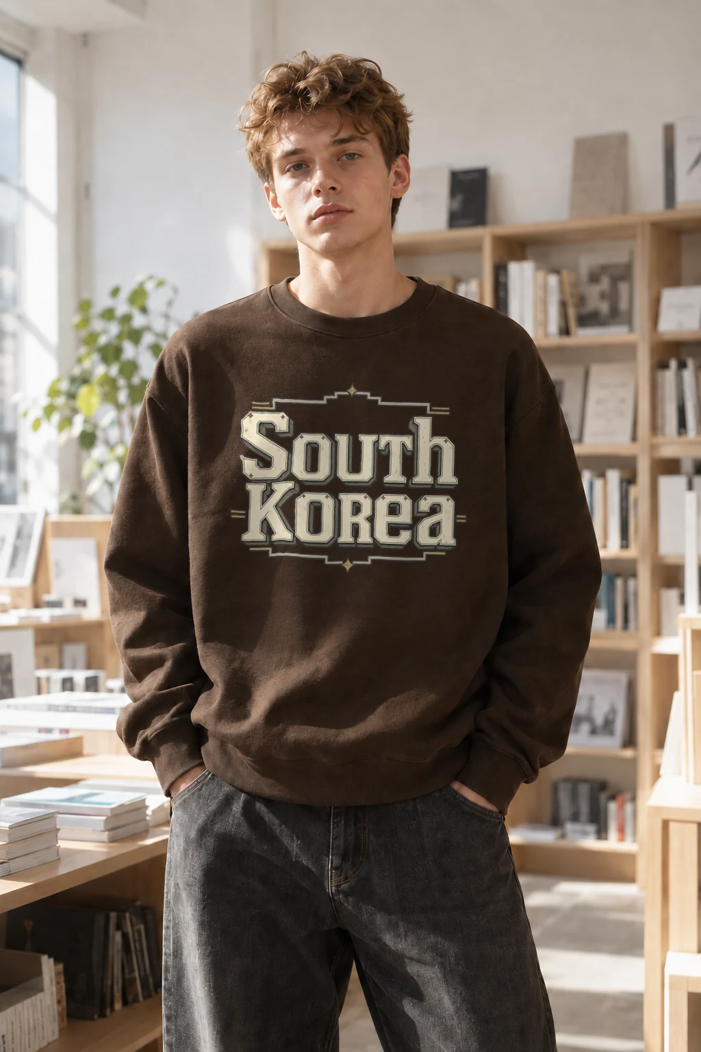"South Korea Collegiate" Heavy Blend Unisex Crewneck Sweatshirt | Gildan 18000