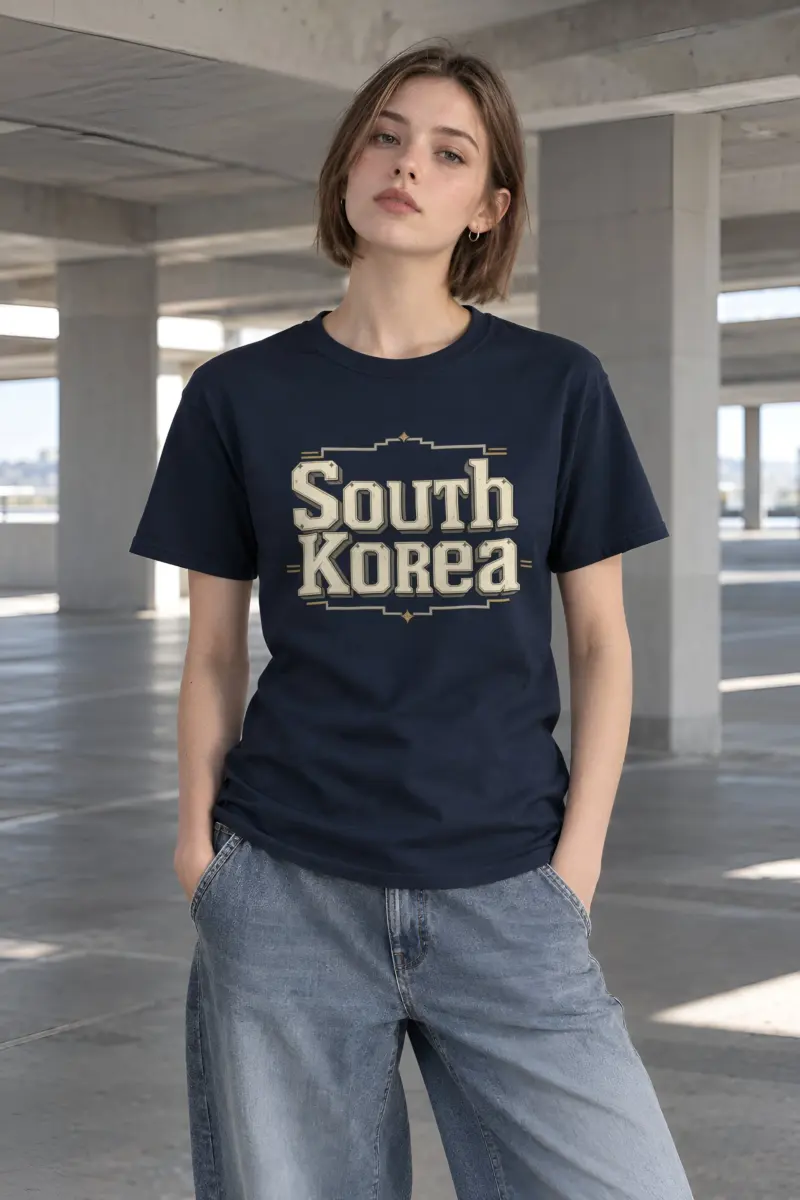 "South Korea Collegiate" Heavyweight Unisex Crewneck T-shirt