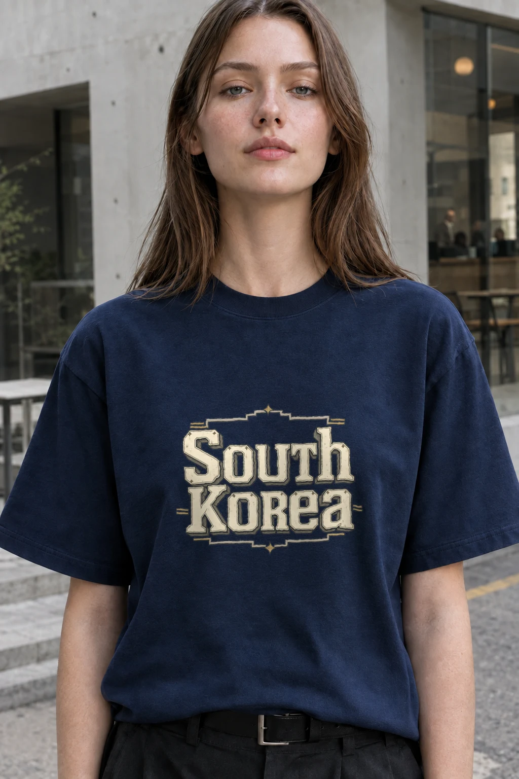 "South Korea Collegiate" Heavyweight Unisex Crewneck T-shirt | Gildan 5000