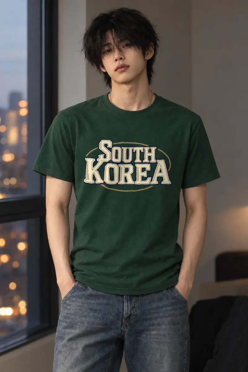"South Korea" Heavyweight Unisex Crewneck T-shirt
