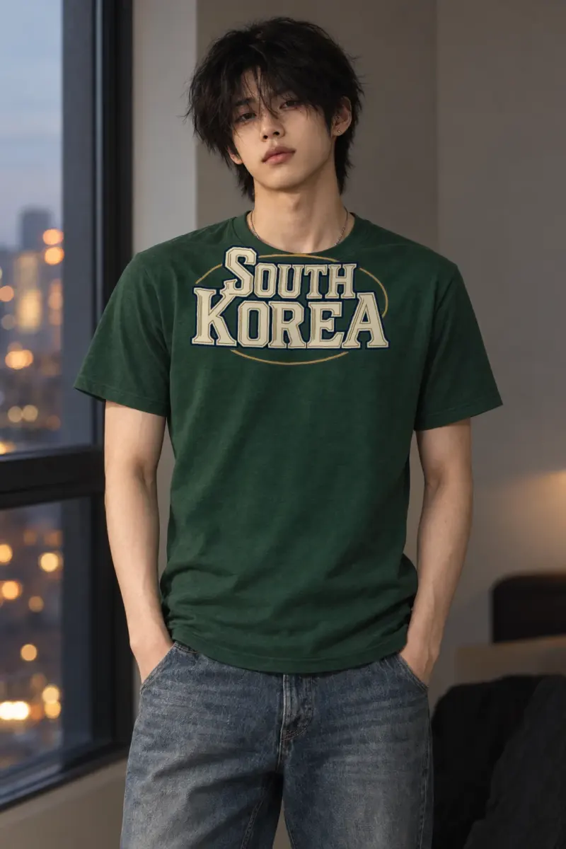 "South Korea" Heavyweight Unisex Crewneck T-shirt