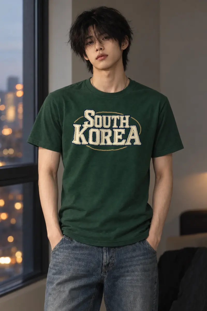 "South Korea" Heavyweight Unisex Crewneck T-shirt