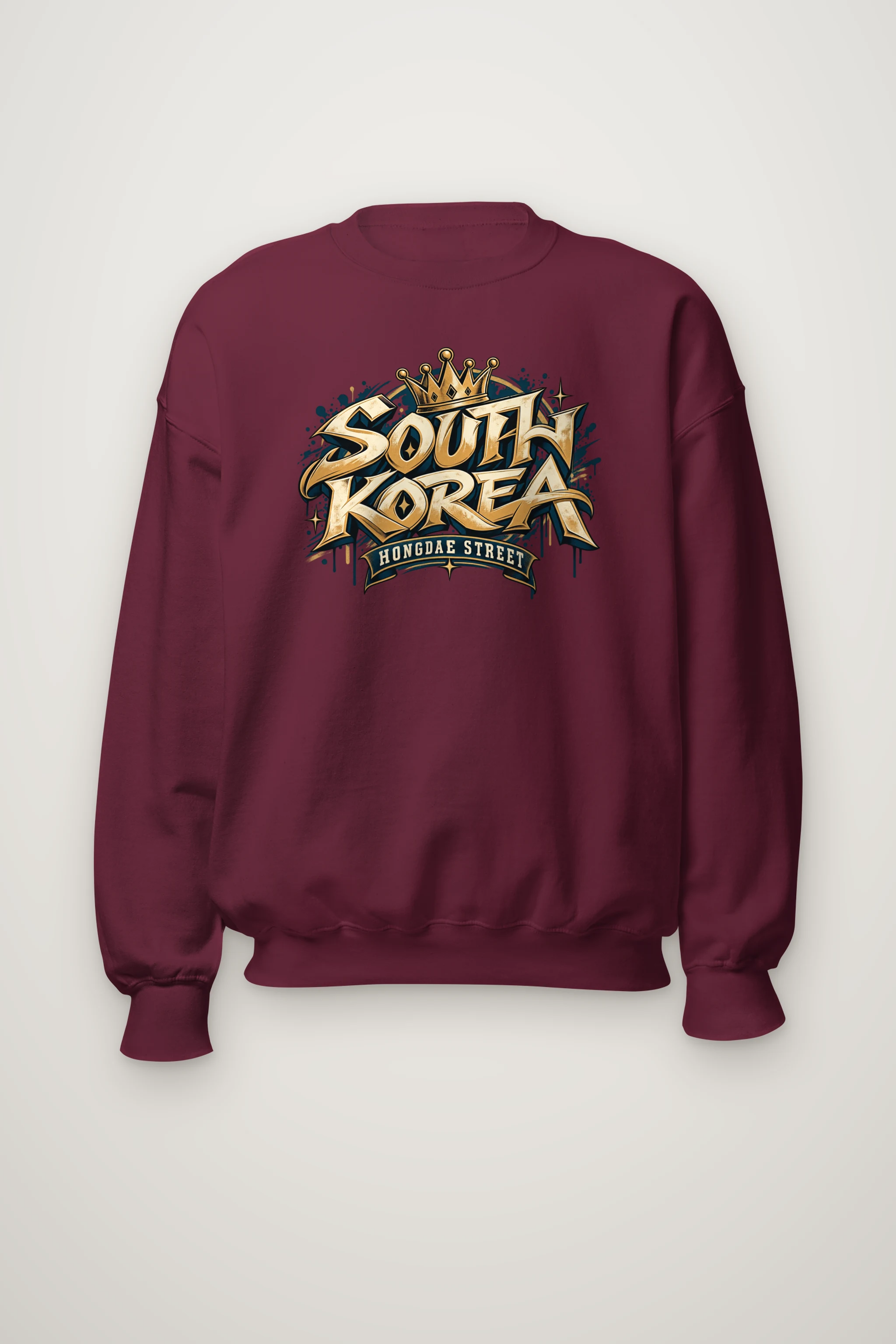 "South Korea Hongdae Street" Heavy Blend Unisex Crewneck Sweatshirt