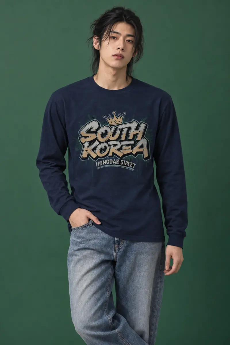 "South Korea Hongdae Street" Unisex Longsleeve T-shirt