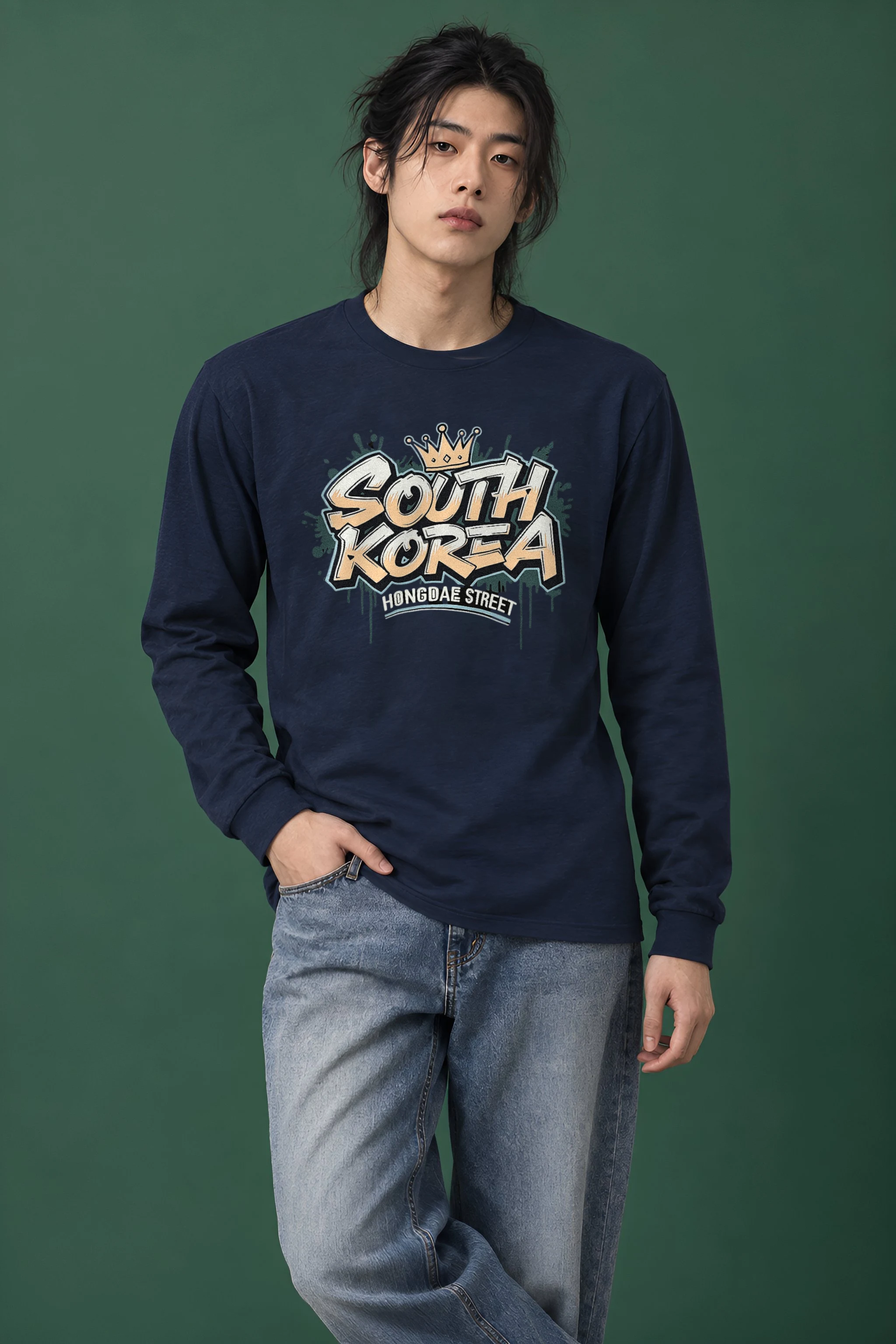 "South Korea Hongdae Street" Unisex Longsleeve T-shirt