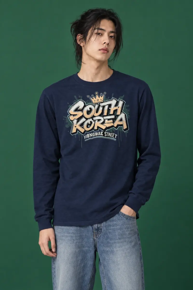"South Korea Hongdae Street" Unisex Longsleeve T-shirt | Gildan 2400
