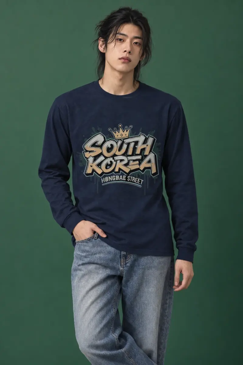 "South Korea Hongdae Street" Unisex Longsleeve T-shirt