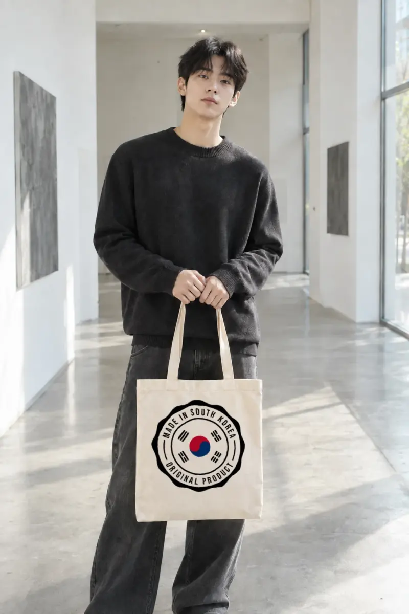 "South Korea Original Seal" Classic Cotton Tote Bag