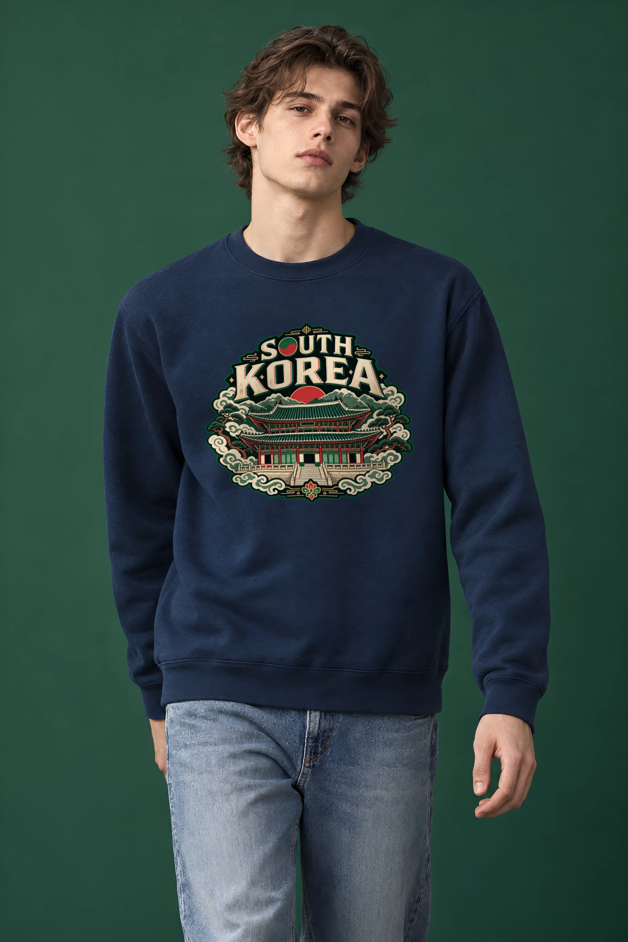 "South Korea Palace" Heavy Blend Unisex Crewneck Sweatshirt