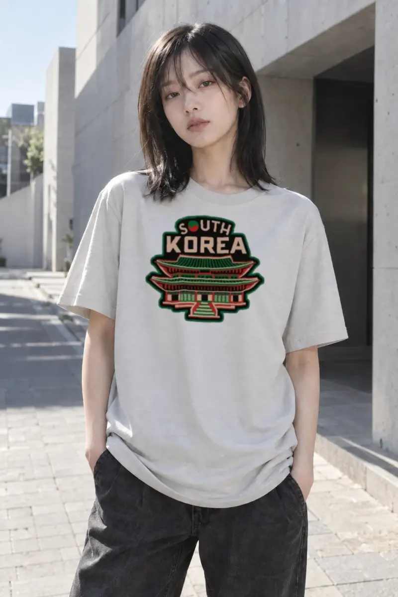“South Korea Palace” Heavyweight Unisex Crewneck T-shirt | Gildan 5000