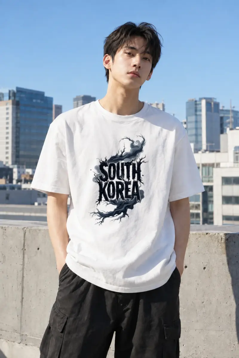 "South Korea Roots" Heavyweight Unisex Crewneck T-shirt | Gildan 5000