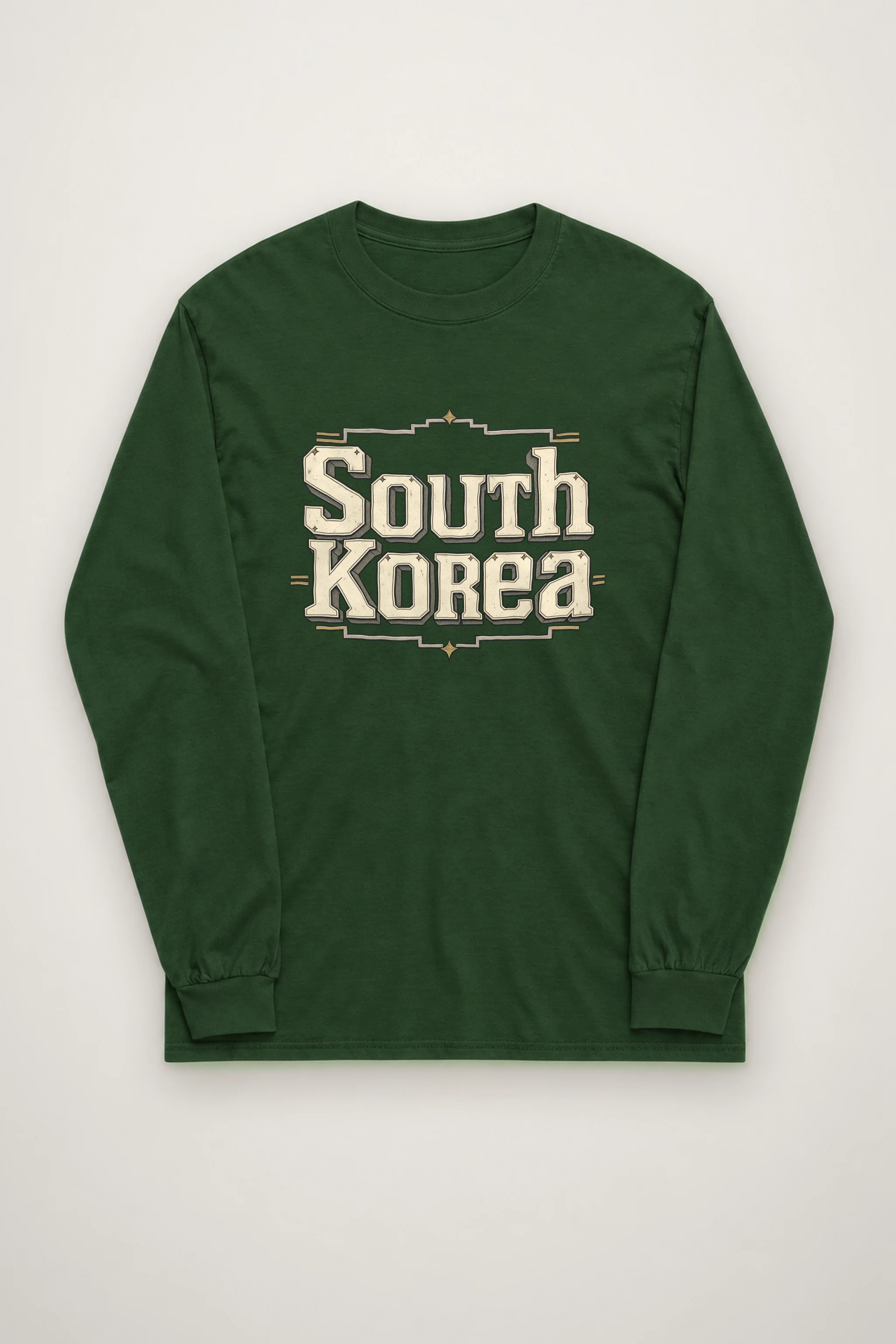 "South Korea Star Border" Unisex Longsleeve T-shirt
