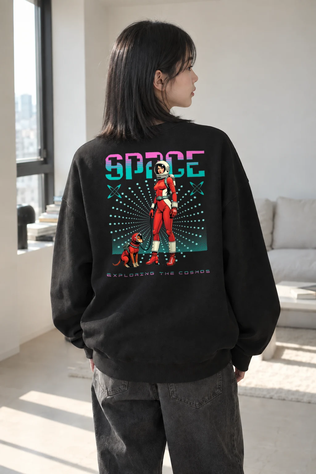 "Space Exploring The Cosmos" Heavy Blend Unisex Crewneck Sweatshirt | Gildan 18000