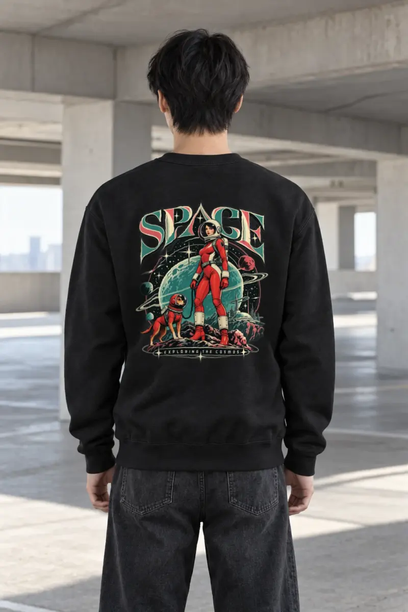 "Space Exploring The Cosmos" Heavy Blend Unisex Crewneck Sweatshirt | Gildan 18000