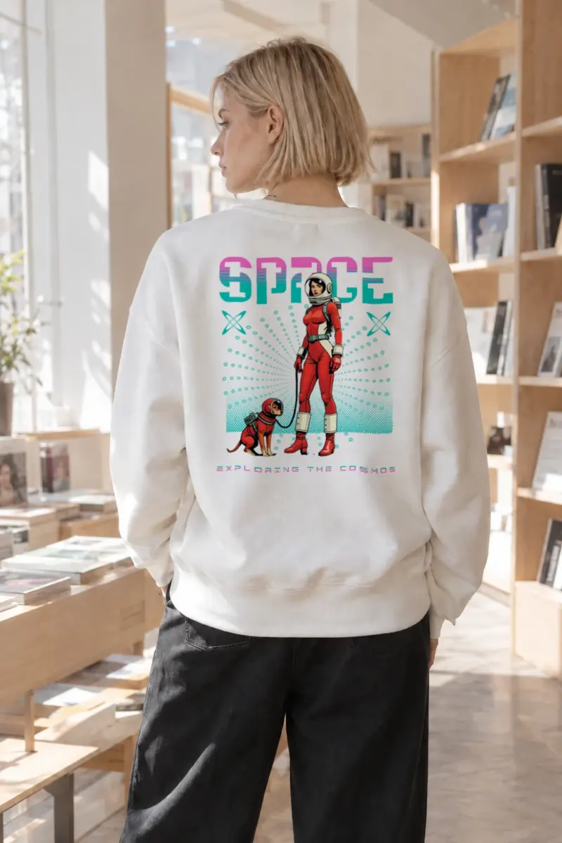 "Space Exploring The Cosmos" Heavy Blend Unisex Crewneck Sweatshirt | Gildan 18000