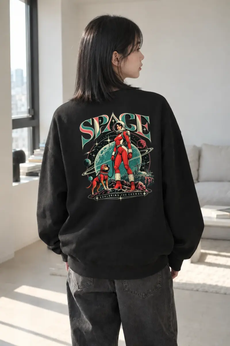 "Space Exploring The Cosmos" Heavy Blend Unisex Crewneck Sweatshirt | Gildan 18000