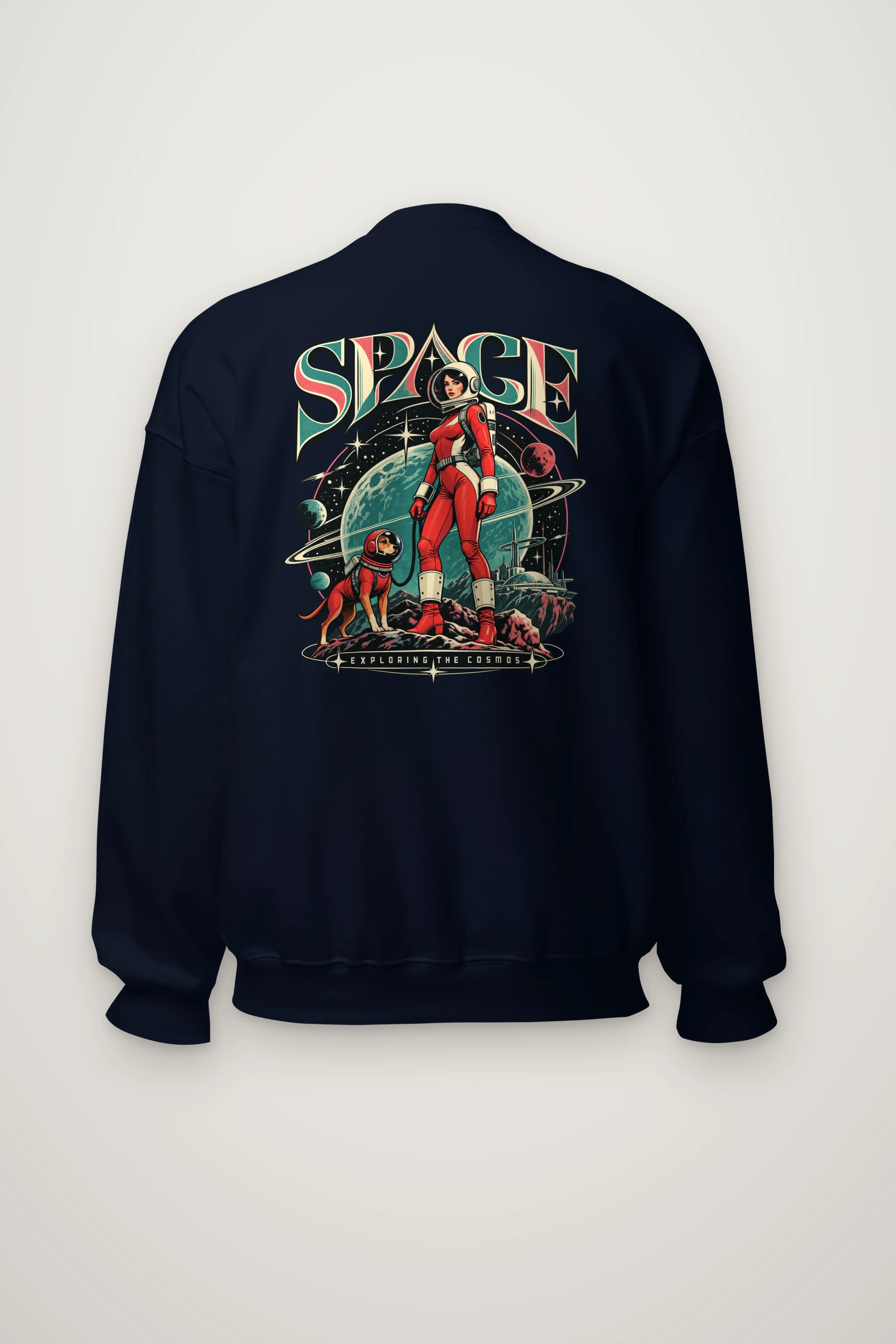 "Space Exploring The Cosmos" Heavy Blend Unisex Crewneck Sweatshirt