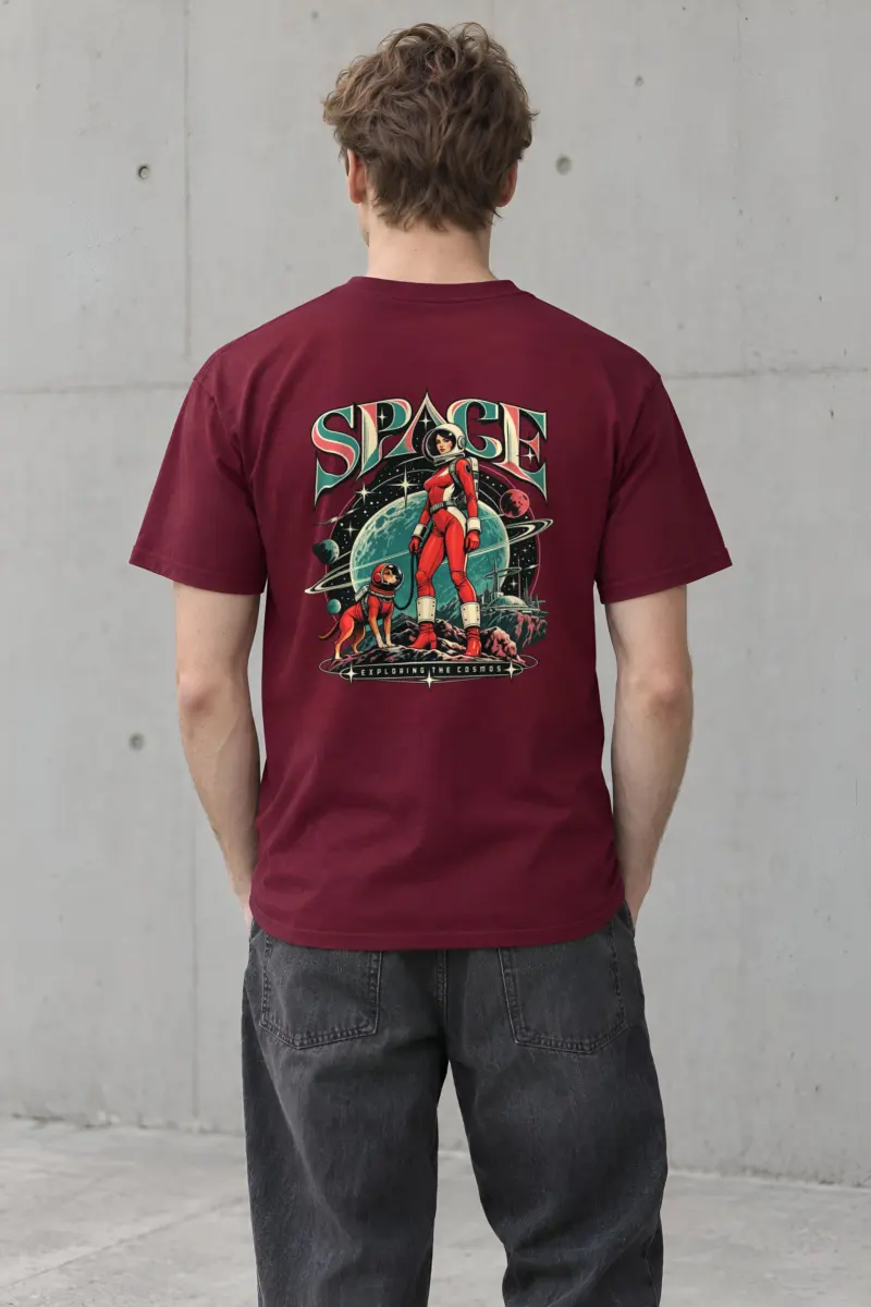 "Space Exploring The Cosmos" Heavyweight Unisex Crewneck T-shirt