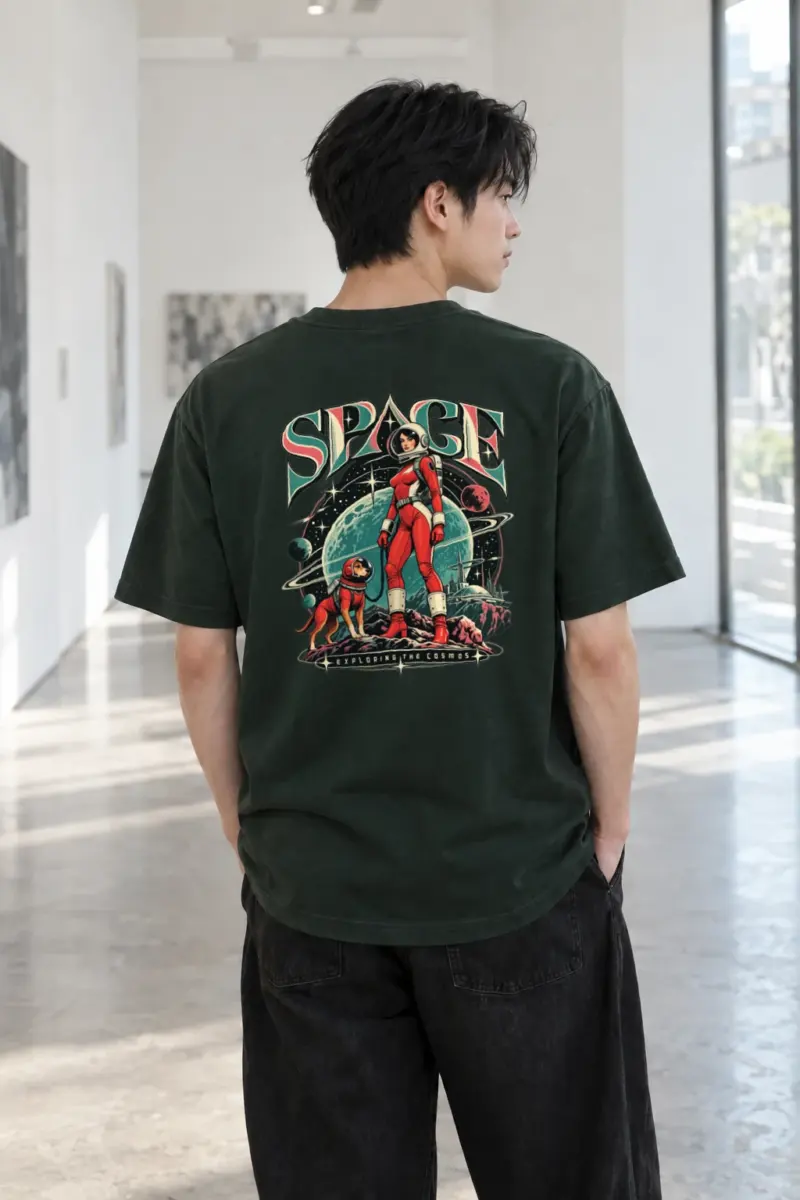 "Space Exploring The Cosmos" Heavyweight Unisex Crewneck T-shirt | Gildan 5000