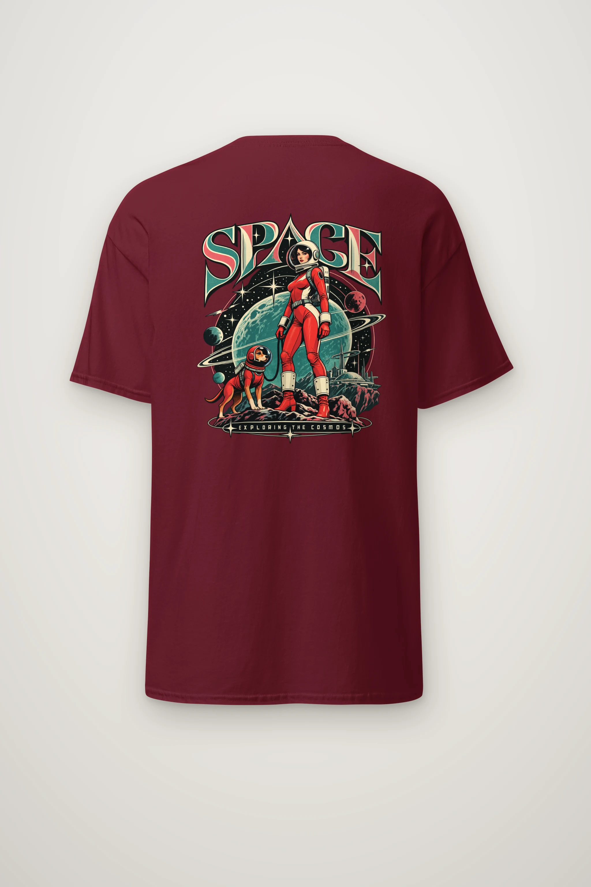 "Space Exploring The Cosmos" Heavyweight Unisex Crewneck T-shirt