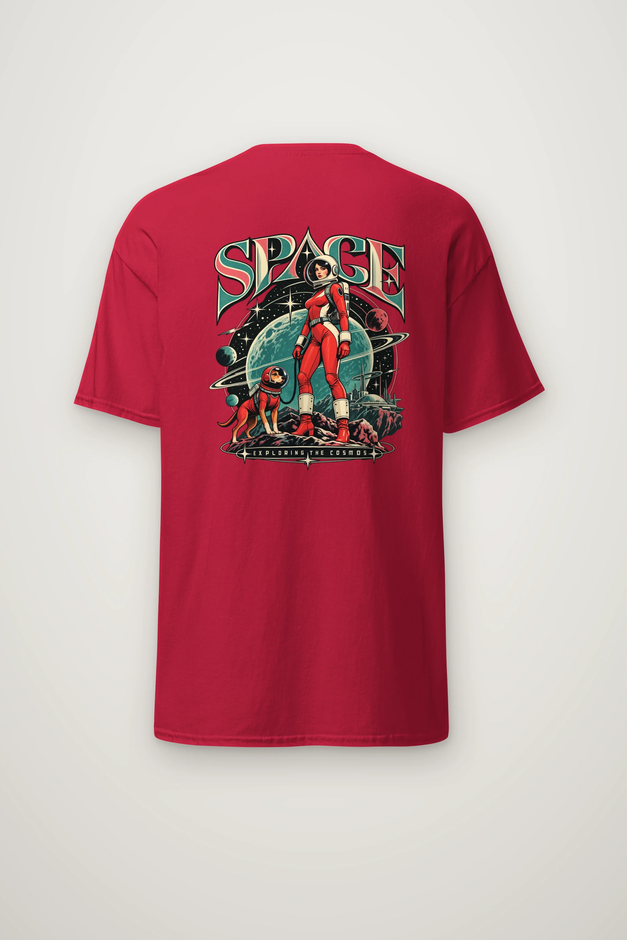 "Space Exploring The Cosmos" Heavyweight Unisex Crewneck T-shirt
