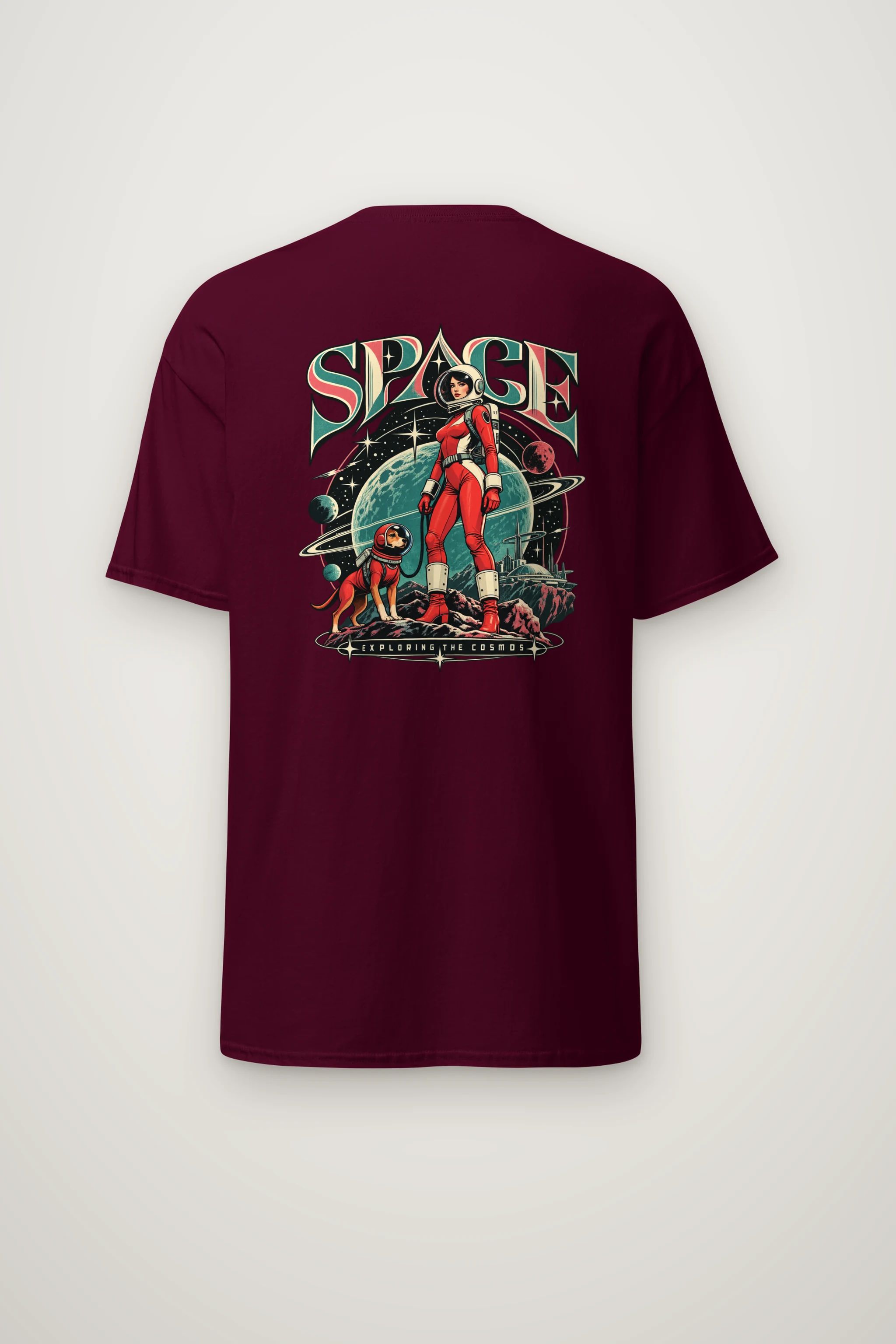 "Space Exploring The Cosmos" Heavyweight Unisex Crewneck T-shirt
